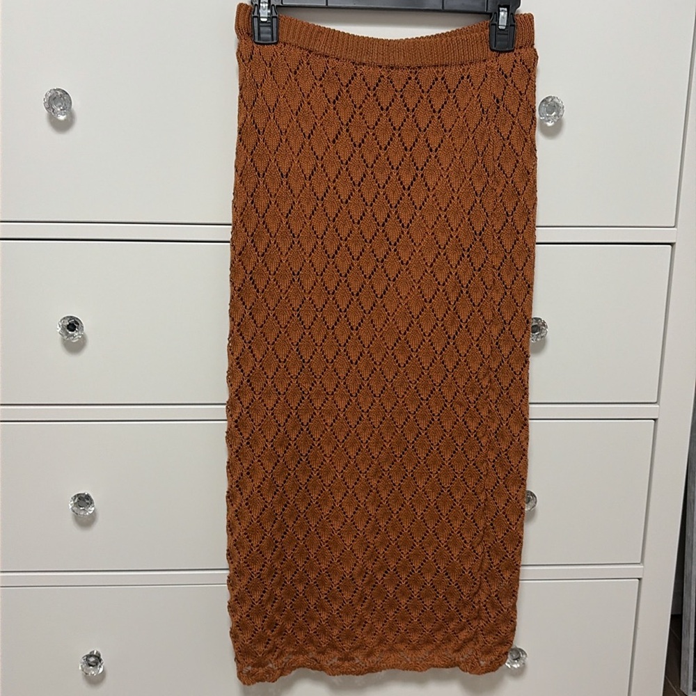 Women's Rust Knit Short-Sleeve 2 Piece Matching Set - Picture 3 of 6
